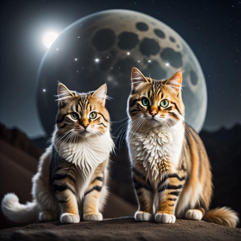 Die Katzen und der Mond