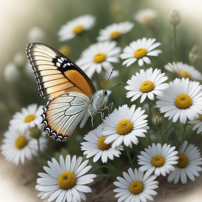 Der Schmetterling und das Gänseblümchen